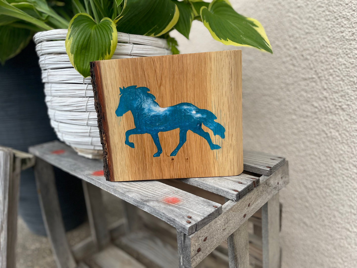 Epoxid Dekoboard Tölter, blau weiß 03