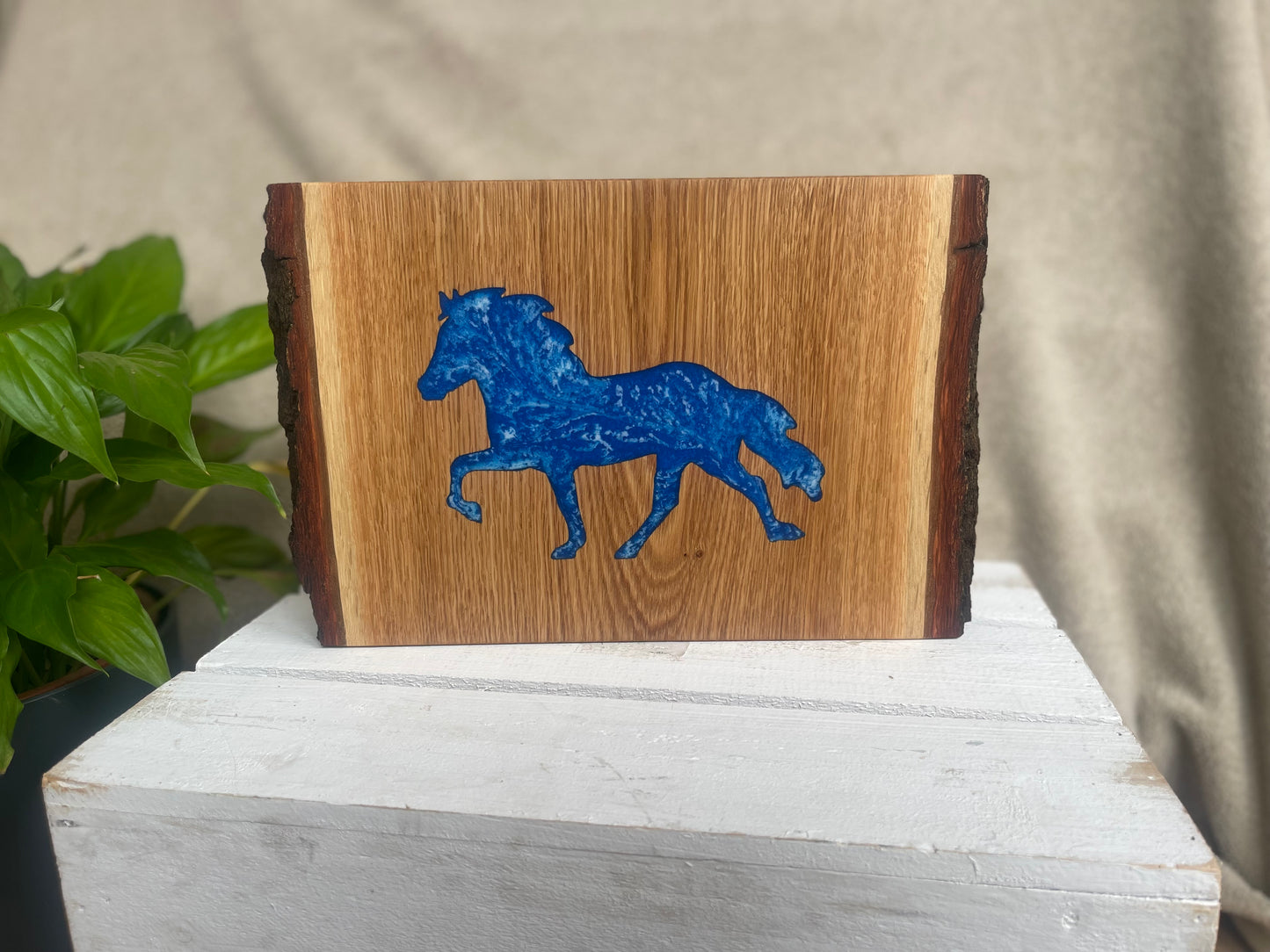 Epoxid Dekoboard Tölter "blau weiß 01"