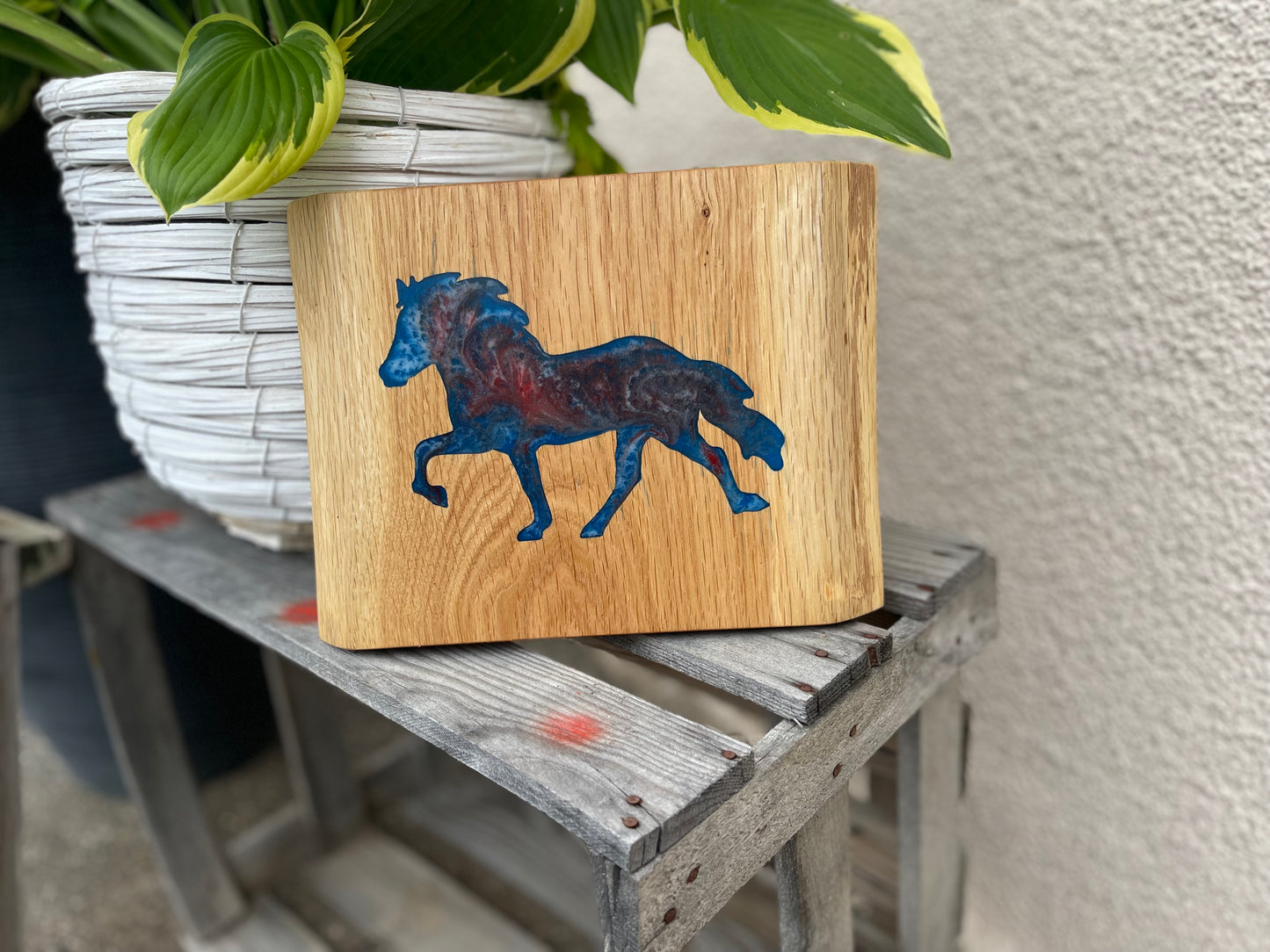 Epoxid Dekoboard Tölter „blau weiß rot“