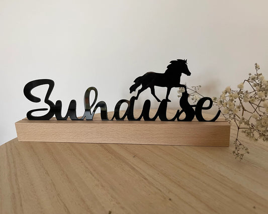 Aufsteller aus Acryl "Zuhause" mit Tölter