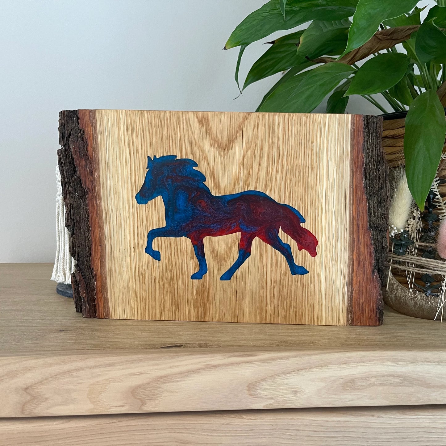 Epoxid Dekoboard Tölter "blau rot"