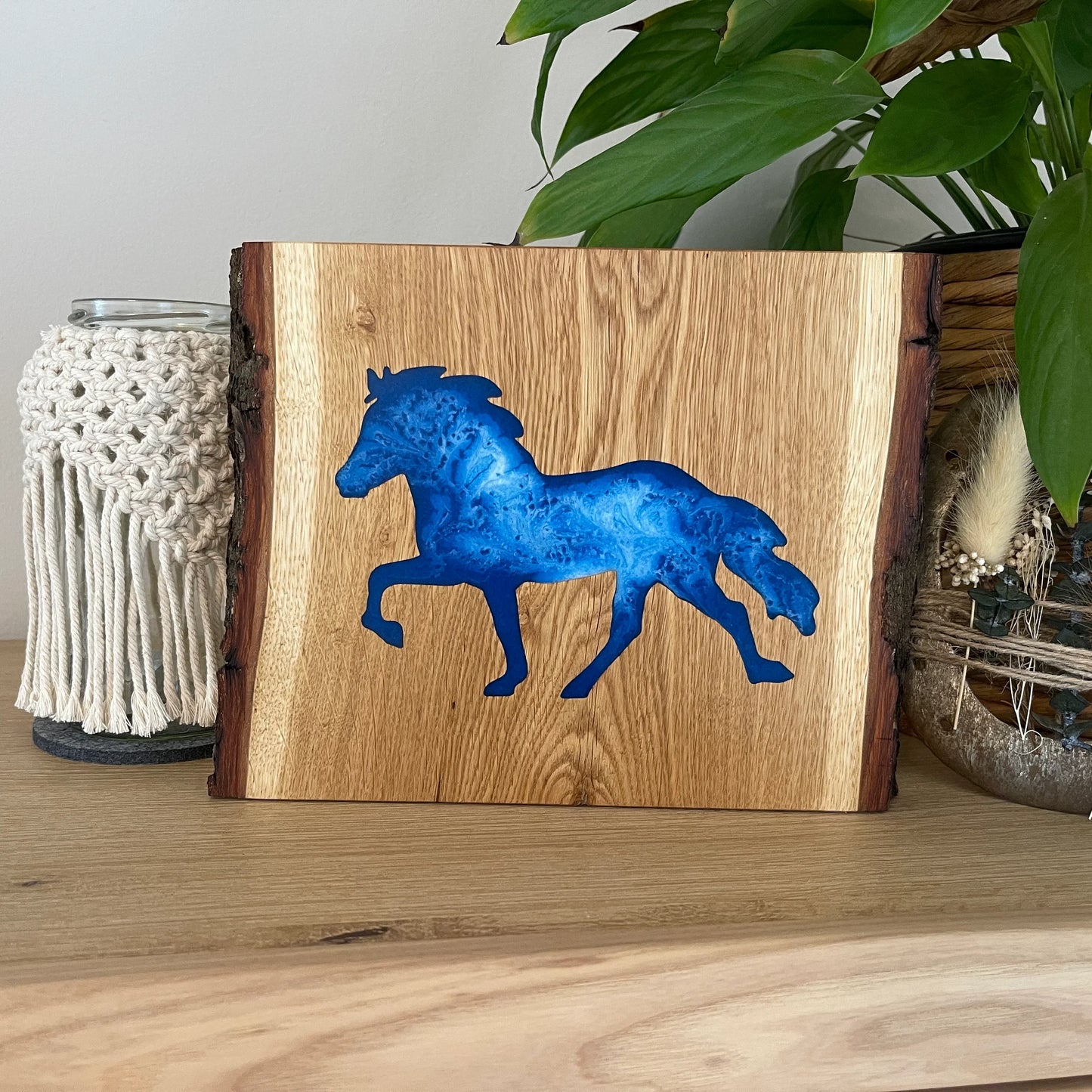 Epoxid Dekoboard Tölter "blau weiß 02"