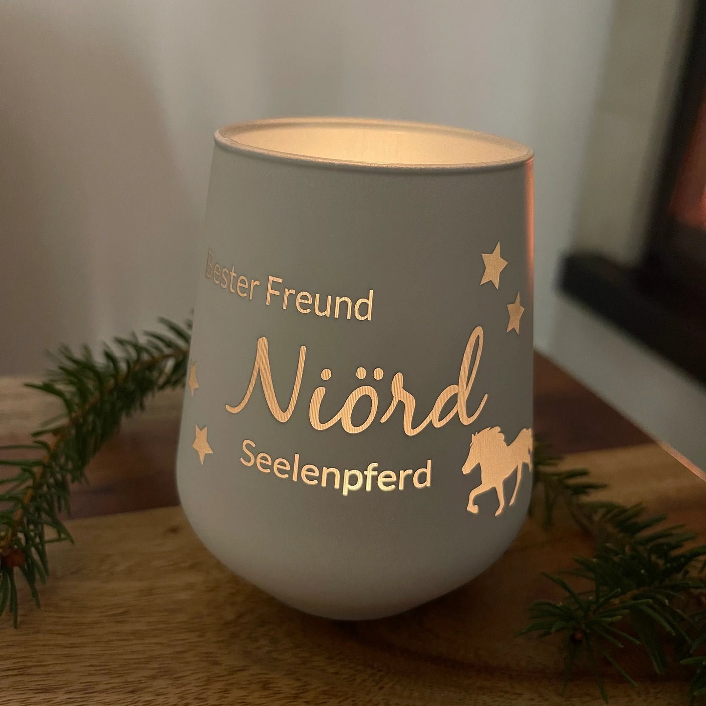 Individuelles Windlicht aus Glas