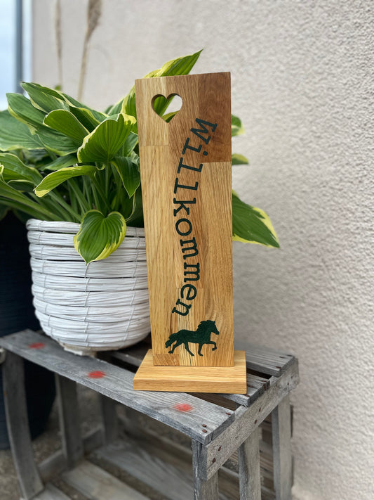 Epoxid-Stele "Willkommen", dunkelgrün