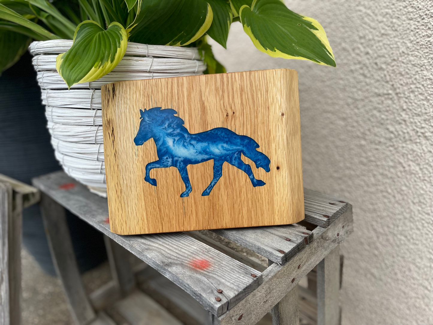 Epoxid Dekoboard Tölter, blau weiß 02
