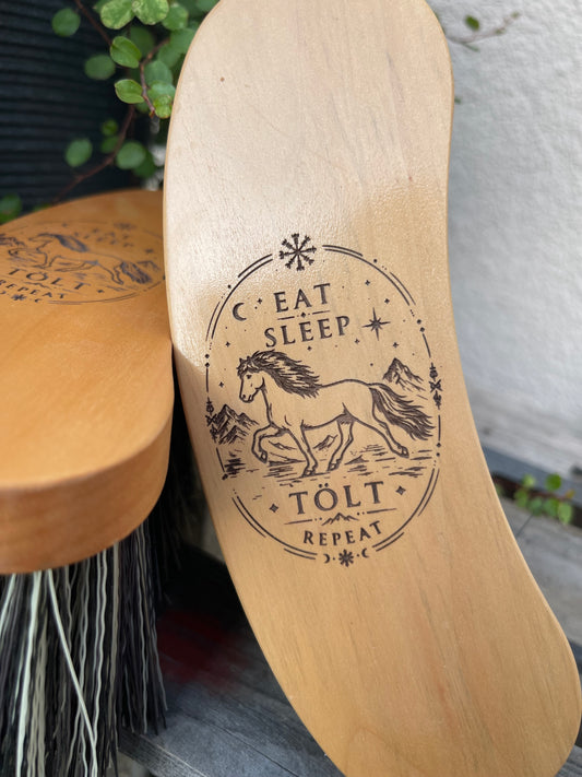 Putzbürste "eat sleep tölt repeat"