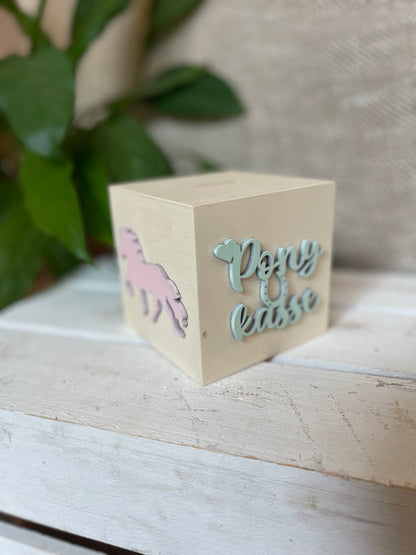 Spardose Ponykasse „rosa mint“
