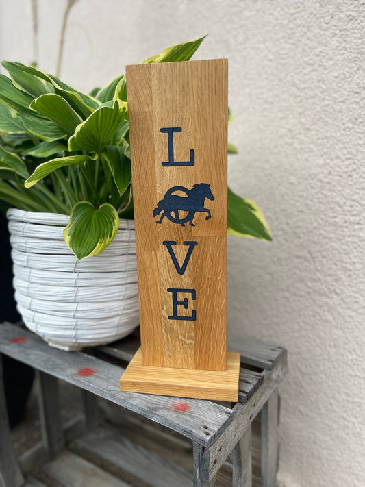 Epoxid-Stele "Love", dunkelblau