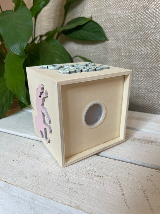 Spardose Ponykasse „rosa mint“