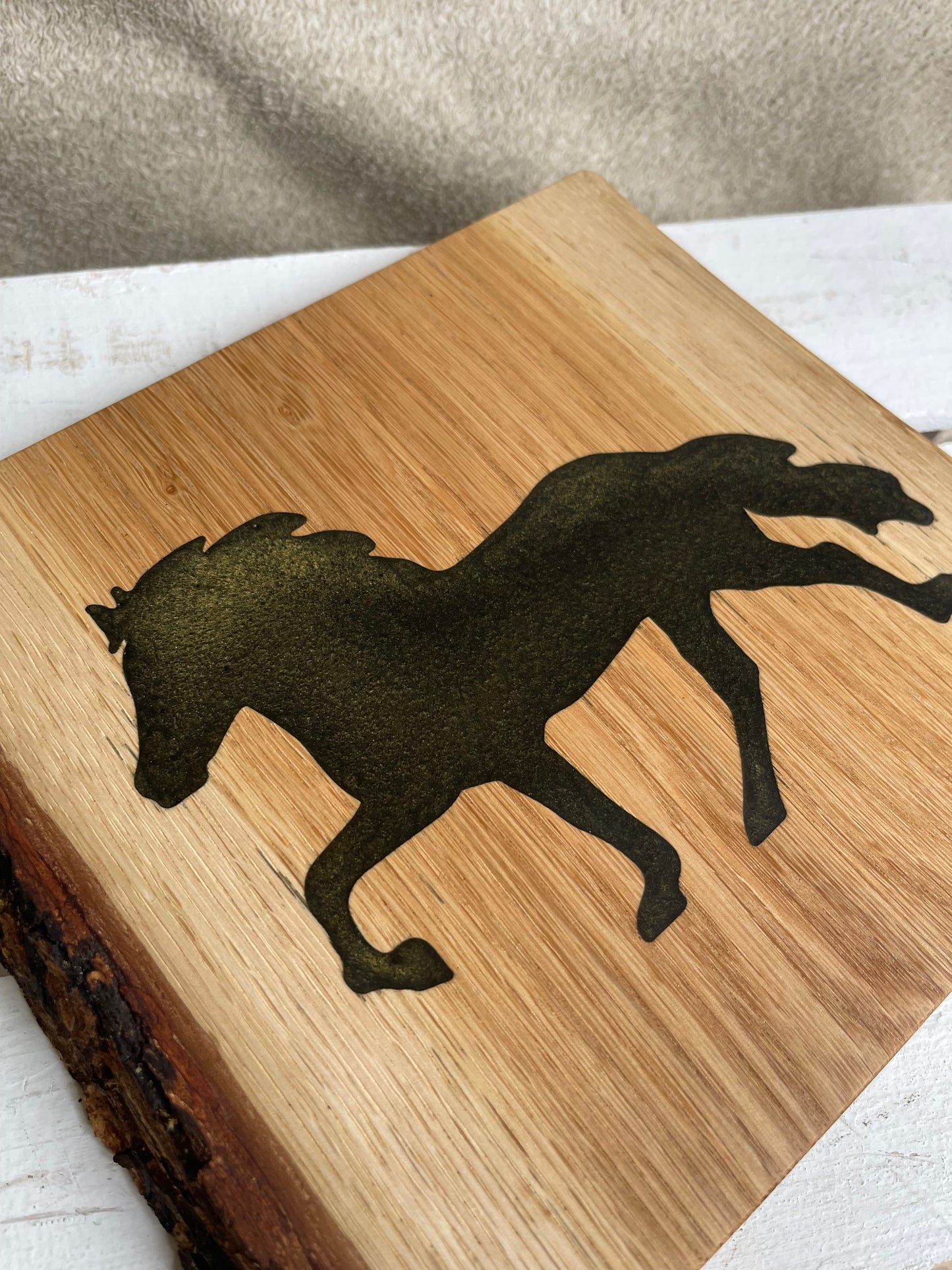 Epoxid Dekoboard Tölter "schwarz gold 03“