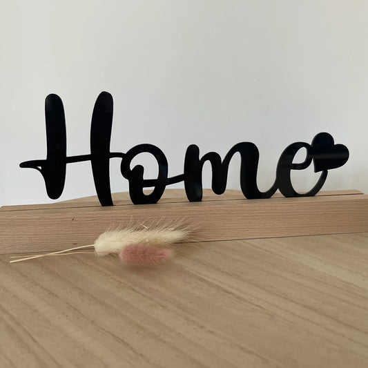 Aufsteller aus Acryl "Home" mit Herz