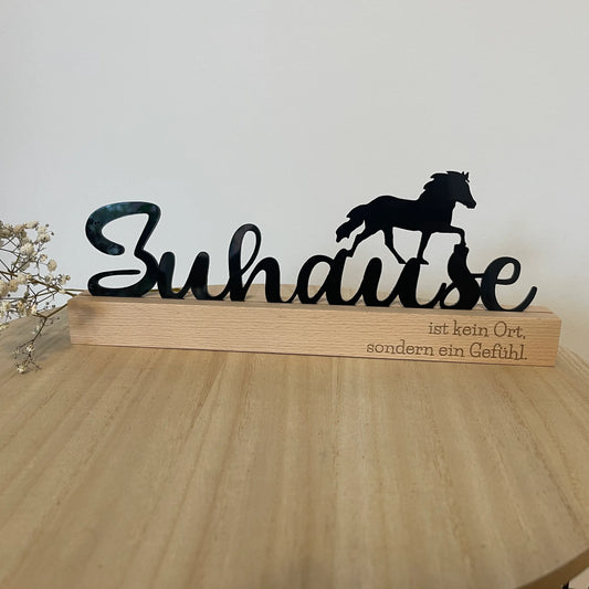 Aufsteller aus Acryl "Zuhause" mit Tölter