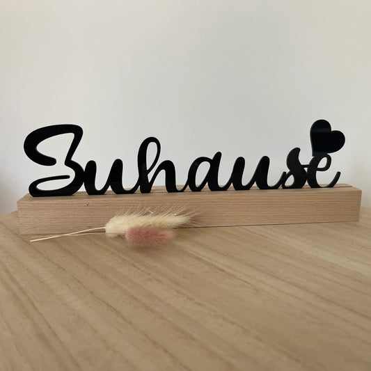 Aufsteller aus Acryl "Zuhause" mit Herz