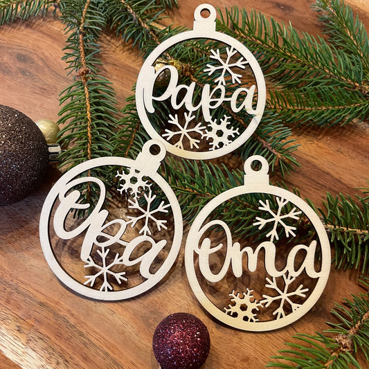 Individuelle Christbaumkugel "Schneeflocken"