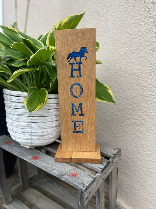 Epoxid-Stele "Home", blau weiß 01