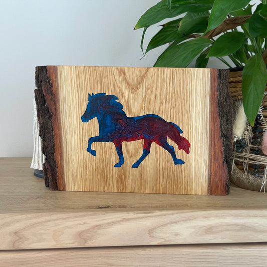 Epoxid Dekoboard Tölter "blau rot"