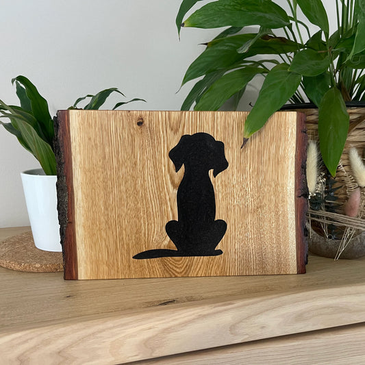 Epoxid Dekoboard Hund "schwarz"