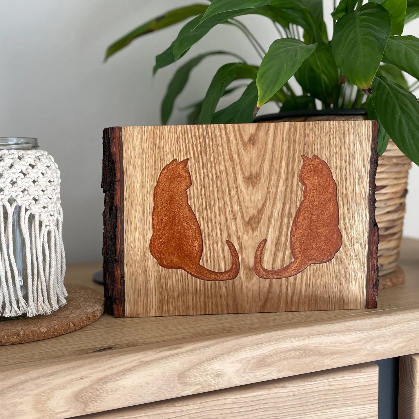 Epoxid Dekoboard Katzen "kupfer"