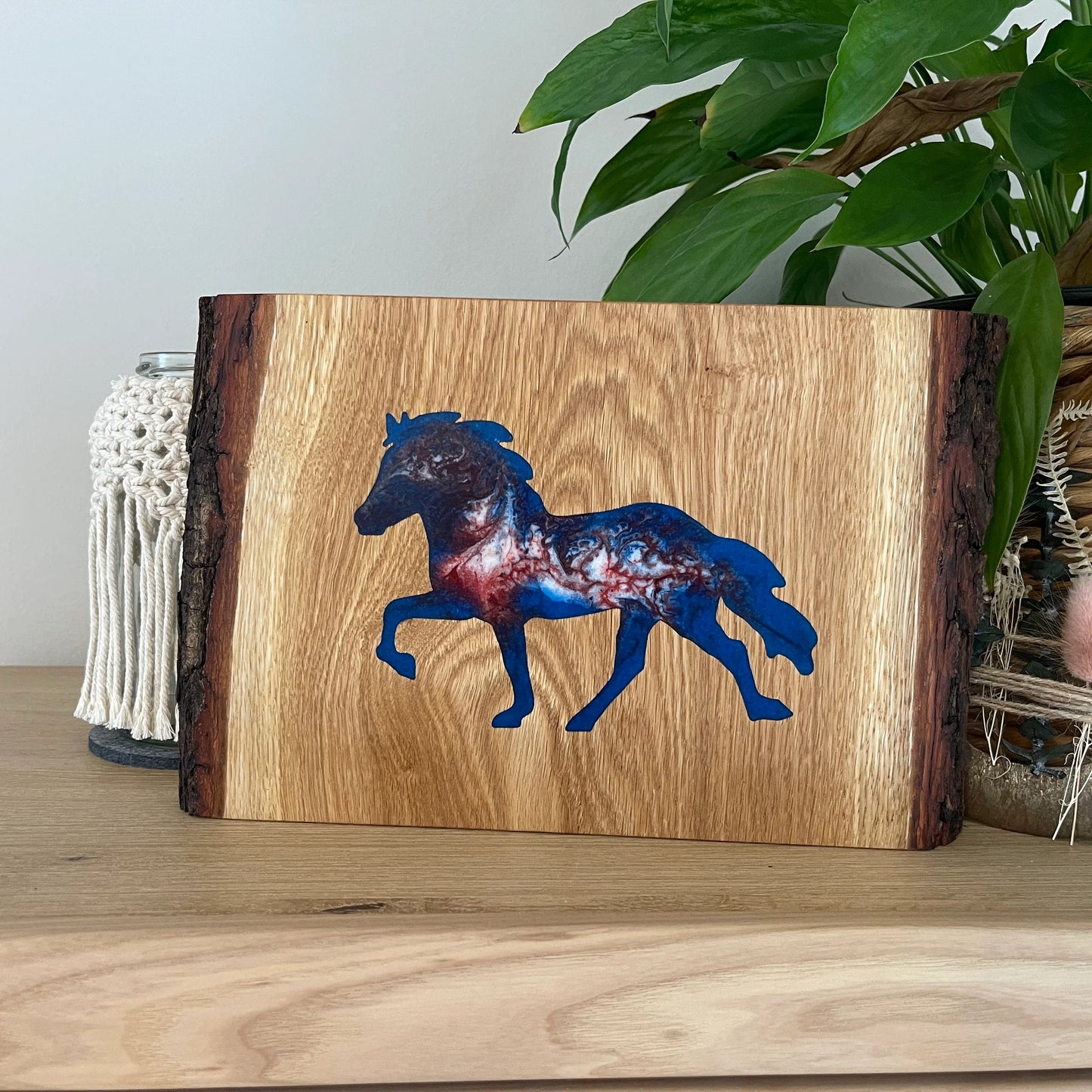 Epoxid Dekoboard Tölter "blau weiß rot 01"