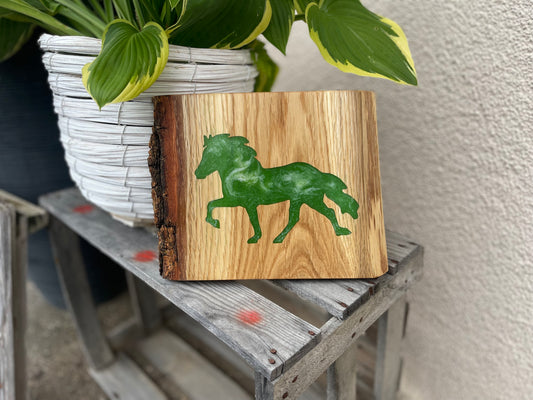 Epoxid Dekoboard Tölter, grün weiß