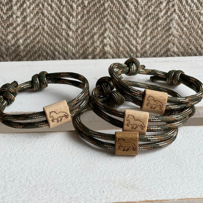 Paracordarmband mit Holzperle