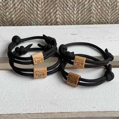 Paracordarmband mit Holzperle