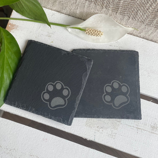 Untersetzer aus Schiefer mit Pfote