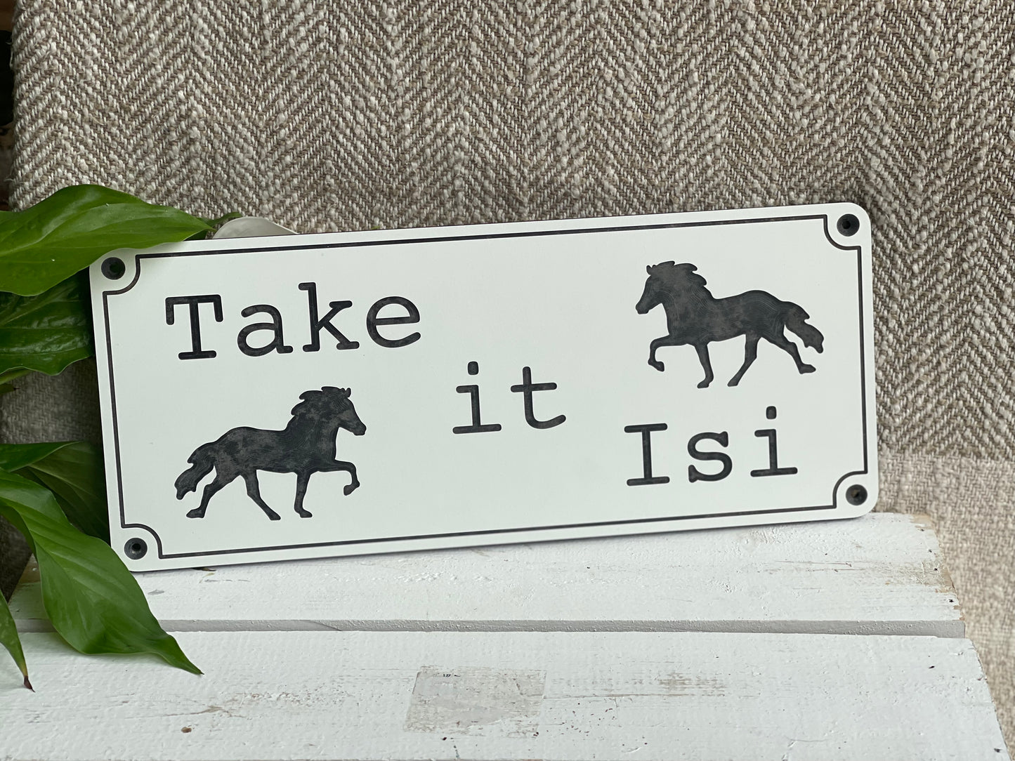 Stallschild „Take it Isi“ mit Töltern