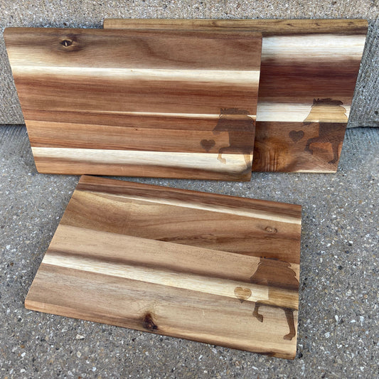 Vesperbrett "halber Tölter mit Herz", Akazie