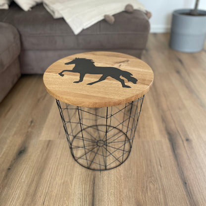 Epoxid Beistelltisch „Tölter groß“, schwarz mit Goldpartikel