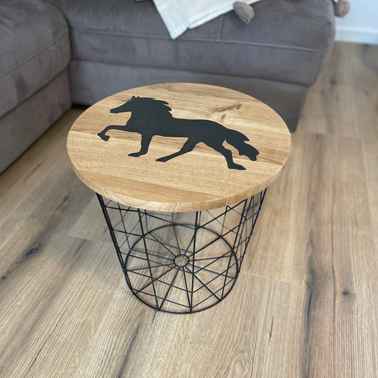 Epoxid Beistelltisch „Tölter groß“, schwarz mit Goldpartikel