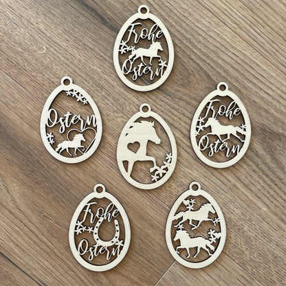 Osterschmuck "Islandpferd" 6er Set
