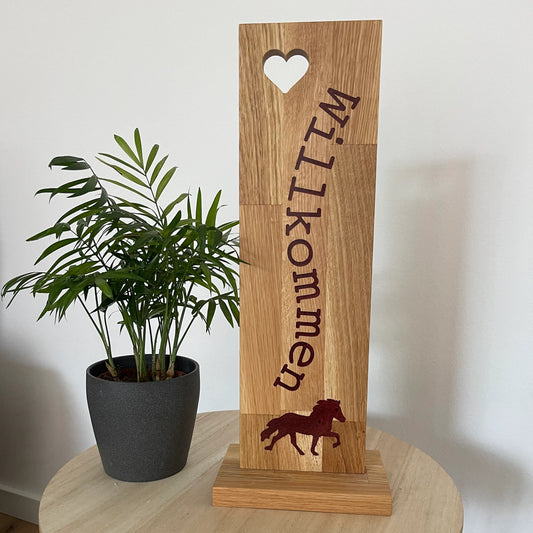 Epoxid-Stele "Willkommen", dunkelrot