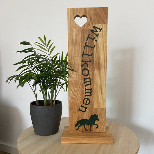 Epoxid-Stele "Willkommen", dunkelgrün