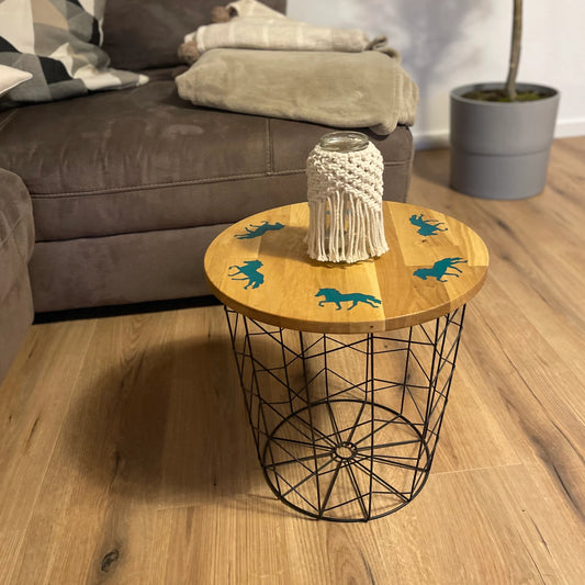 Epoxid Beistelltisch „Tölter“, türkis