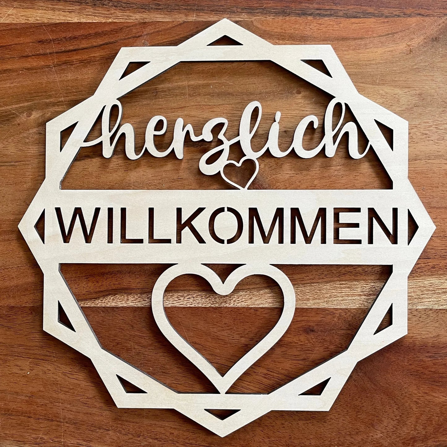Türkranz "Herzlich Willkommen", eckig mit Herz