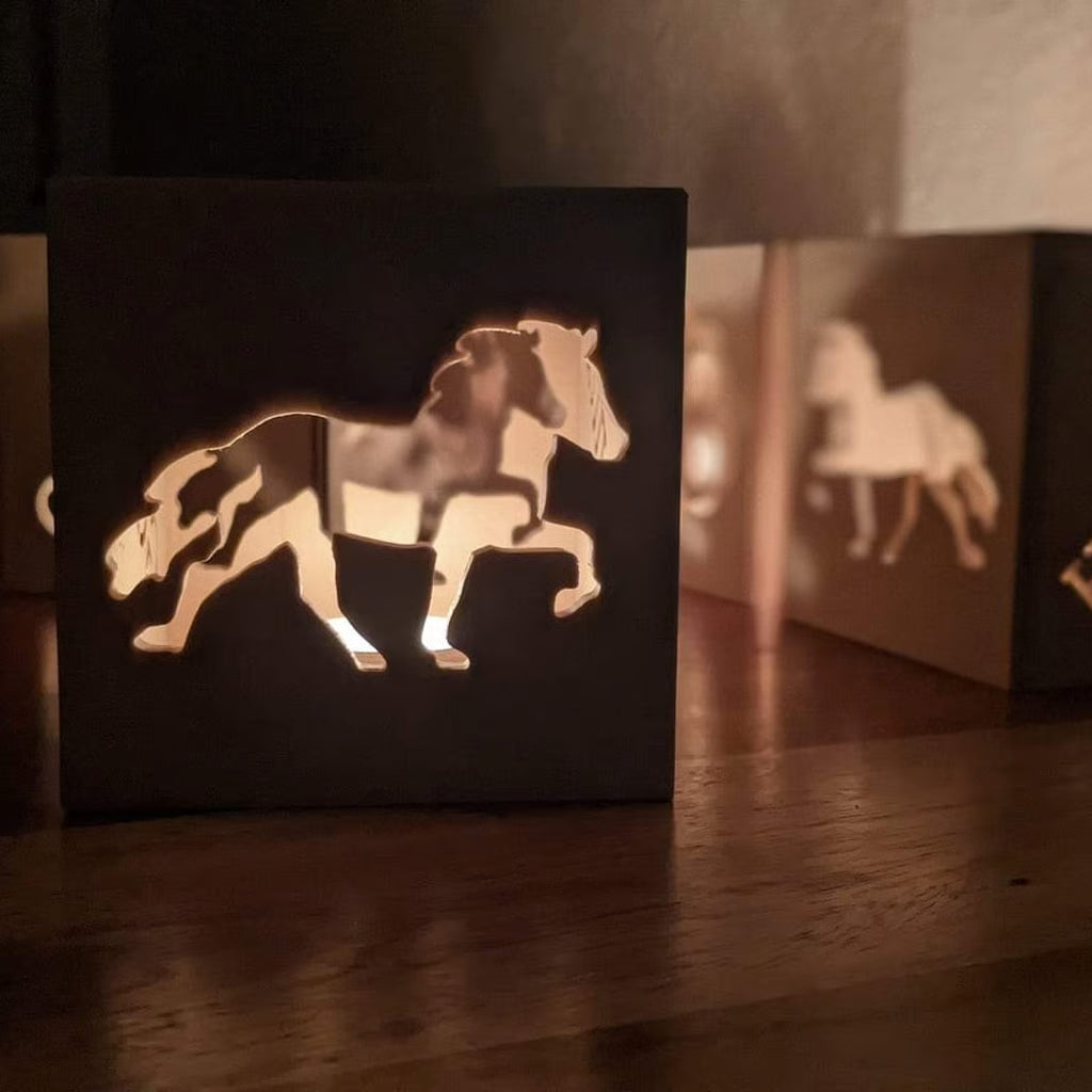 Windlicht aus Holz mit Wunschmotiv