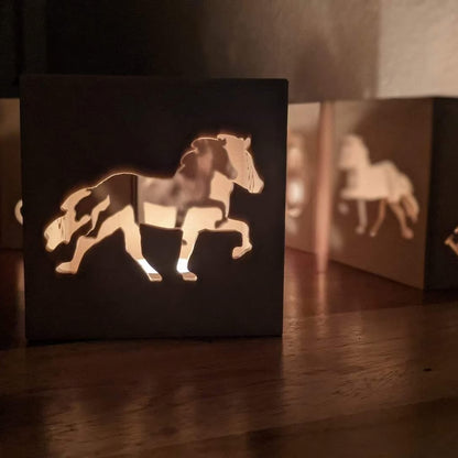 Windlicht aus Holz mit Wunschmotiv