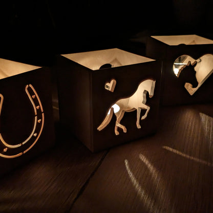 Windlicht aus Holz mit Wunschmotiv