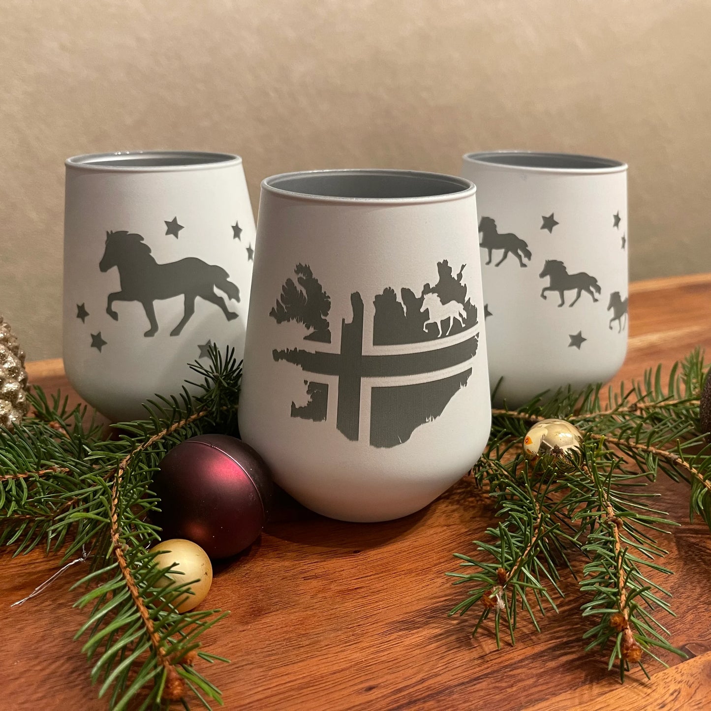 Windlicht aus Glas, weiß