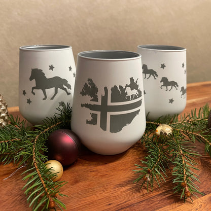 Windlicht aus Glas, weiß