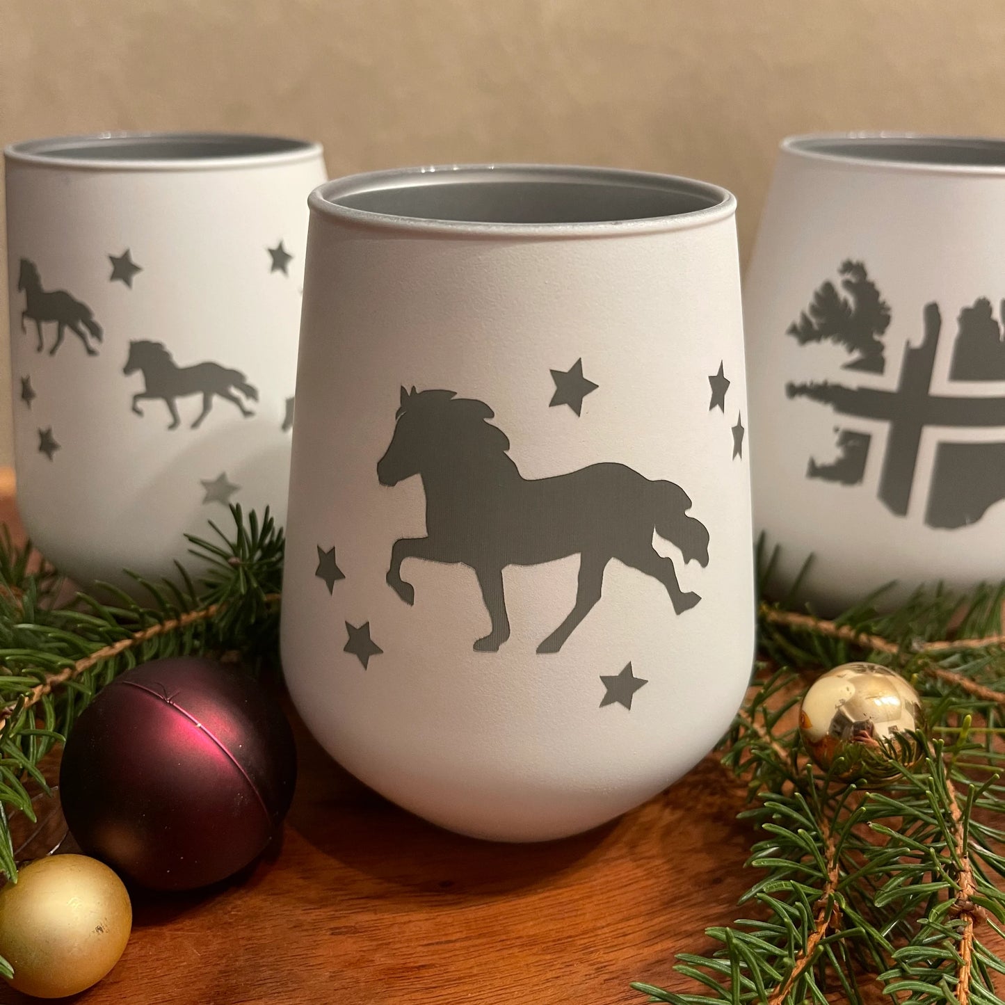 Windlicht aus Glas, weiß