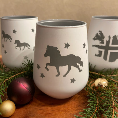 Windlicht aus Glas, weiß