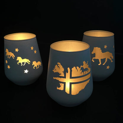 Windlicht aus Glas, weiß