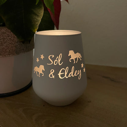 Individuelles Windlicht aus Glas