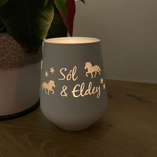 Individuelles Windlicht aus Glas