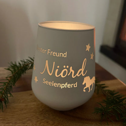 Individuelles Windlicht aus Glas